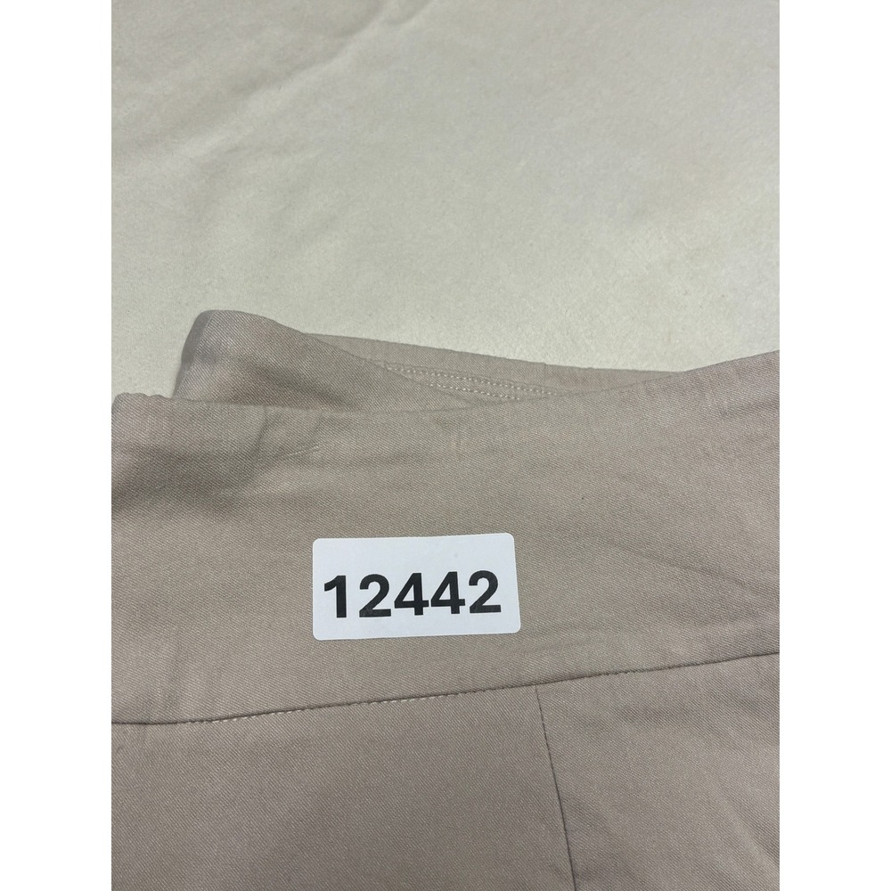 J.McLaughlin Masie Pull On Pants Tan Stone Straight Leg Hem Vent Womens 12 32X26 - Picture 9 of 9